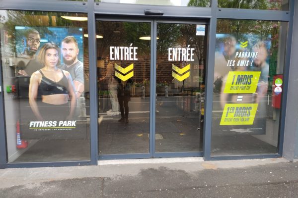 Ecran vitrine Fitness Park